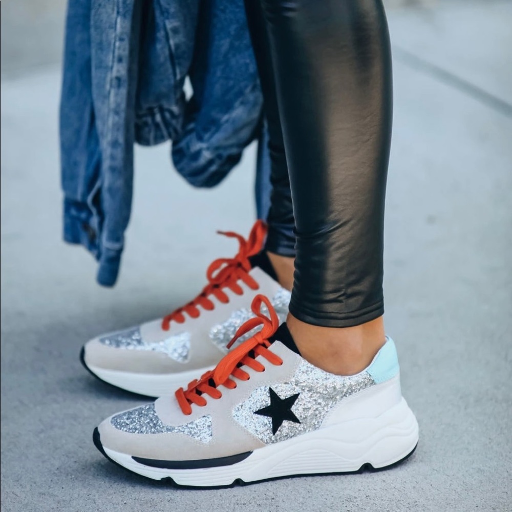 Vici upmarket glitter running sole sneaker
